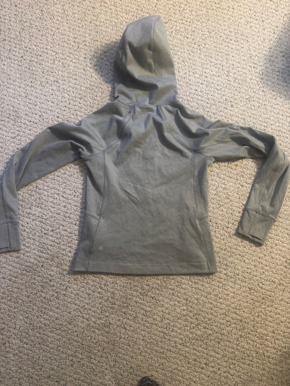 Athleta Light Gray Full-Zip Hooded Jacket - Picture 4 of 5